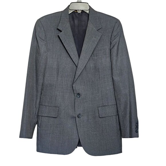 Mens Imperial By Haggar Gray Pinstripe Suit Jacket 2-Button Wool Blend - Picture 1 of 16